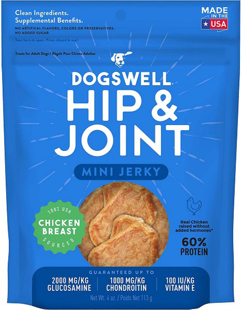 Dogswell Hip & Joint Grain-Free Jerky Dog Treat Mini Chicken 1ea/4 oz for your Pet Dog with Pet Store X!