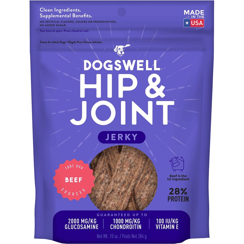 Dogswell Hip & Joint Grain-Free Jerky Dog Treat Regular Beef 1ea/10 oz for your Pet Dog with Pet Store X!