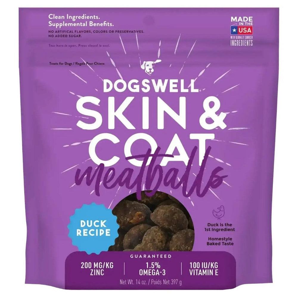 Dogswell Dog Skin & Coat Meatballs Grain Free Duck 14 oz for your Pet Dog with Pet Store X!