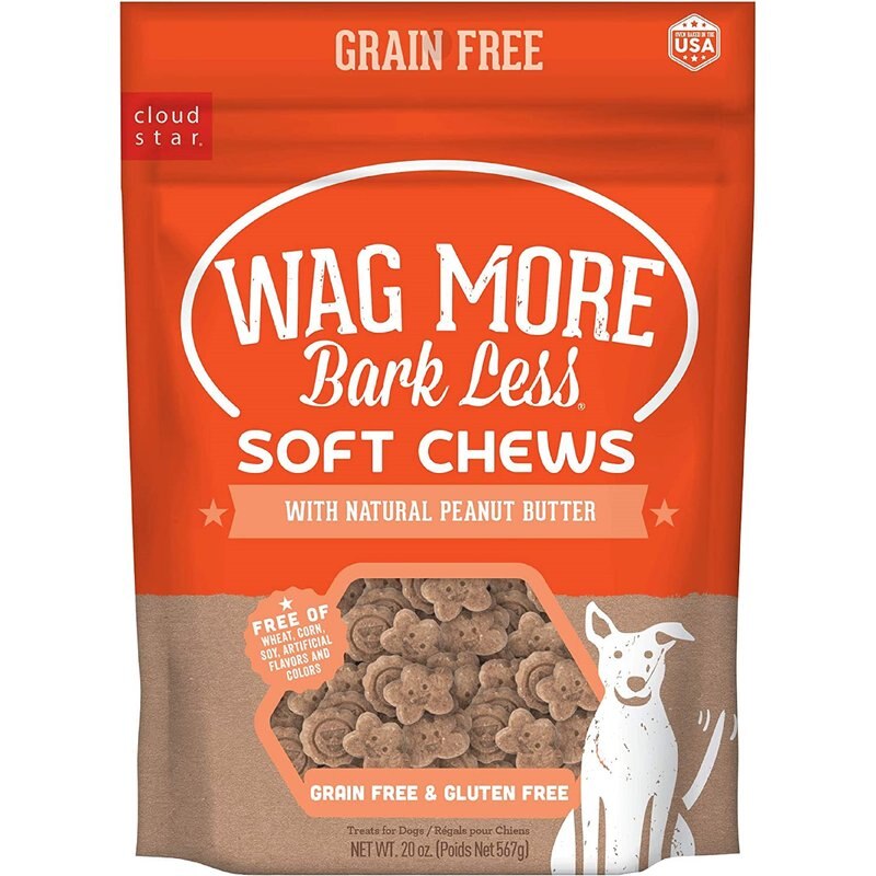 Cloud Star Wagmore Dog Grain Free Soft and Chewy Peanut Butter 20oz.