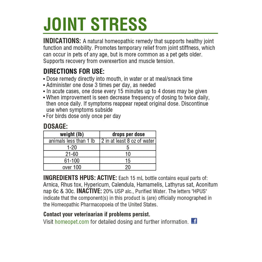 HomeoPet Joint Stress 1ea/15 ml