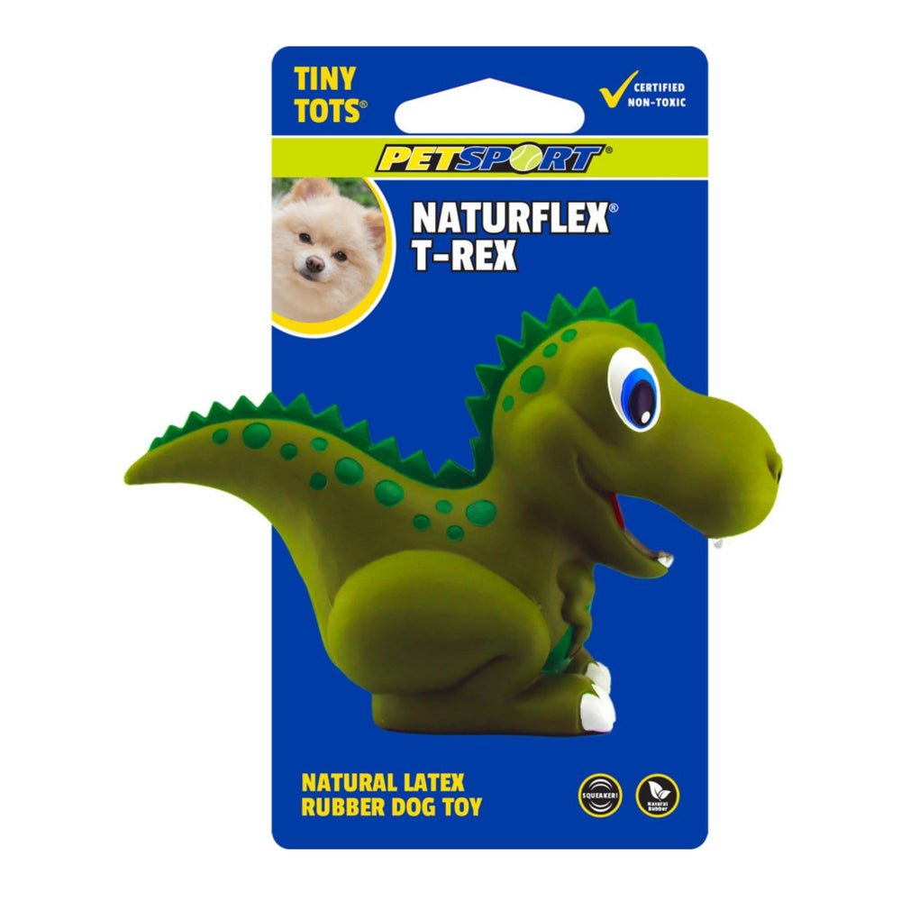 Petsport USA NaturFlex Dinosaur Latex Dog Toy TRex, 4ea/4 in, Tiny Tot