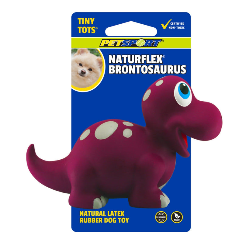 Petsport USA NaturFlex Dinosaur Latex Dog Toy Brontosaurus, 4ea/4 in, Tiny Tot for your Pet Dog with Pet Store X.