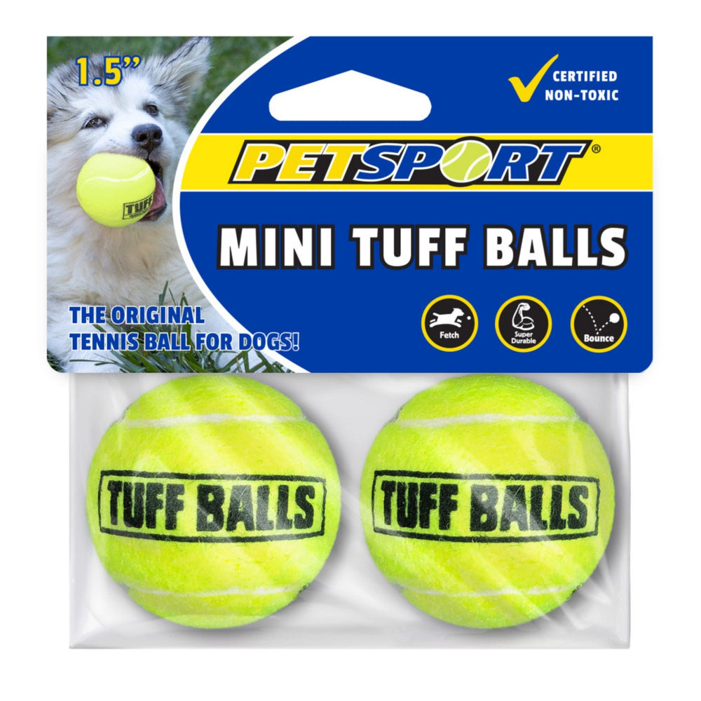 Petsport USA Tuff Ball Dog toy Yellow 1ea/2 pk, 1.5 in