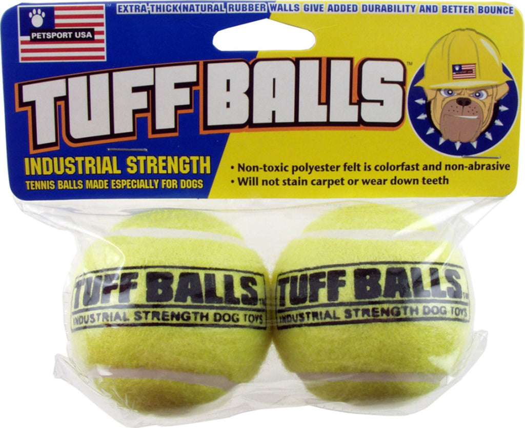 Petsport USA Tuff Ball Dog toy Yellow 1ea/2 pk, 25 in for your Pet Dog with Pet Store X.