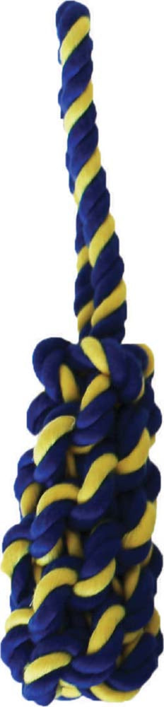 Petsport USA Twisted Chew Bumper Dog Toy Blue, Yellow 1ea/7 in, Mini