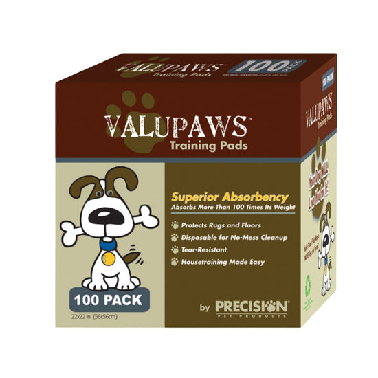 Precision Pet Products ValuPaws Training Pads White 1ea/100 pk, 22 In X 22 in for your Pet Dog with Pet Store X.