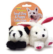 Booda Squatter Panda/Rabbit Small Dog & Puppy Toy Multi-Color 1ea/SM, 2 pk