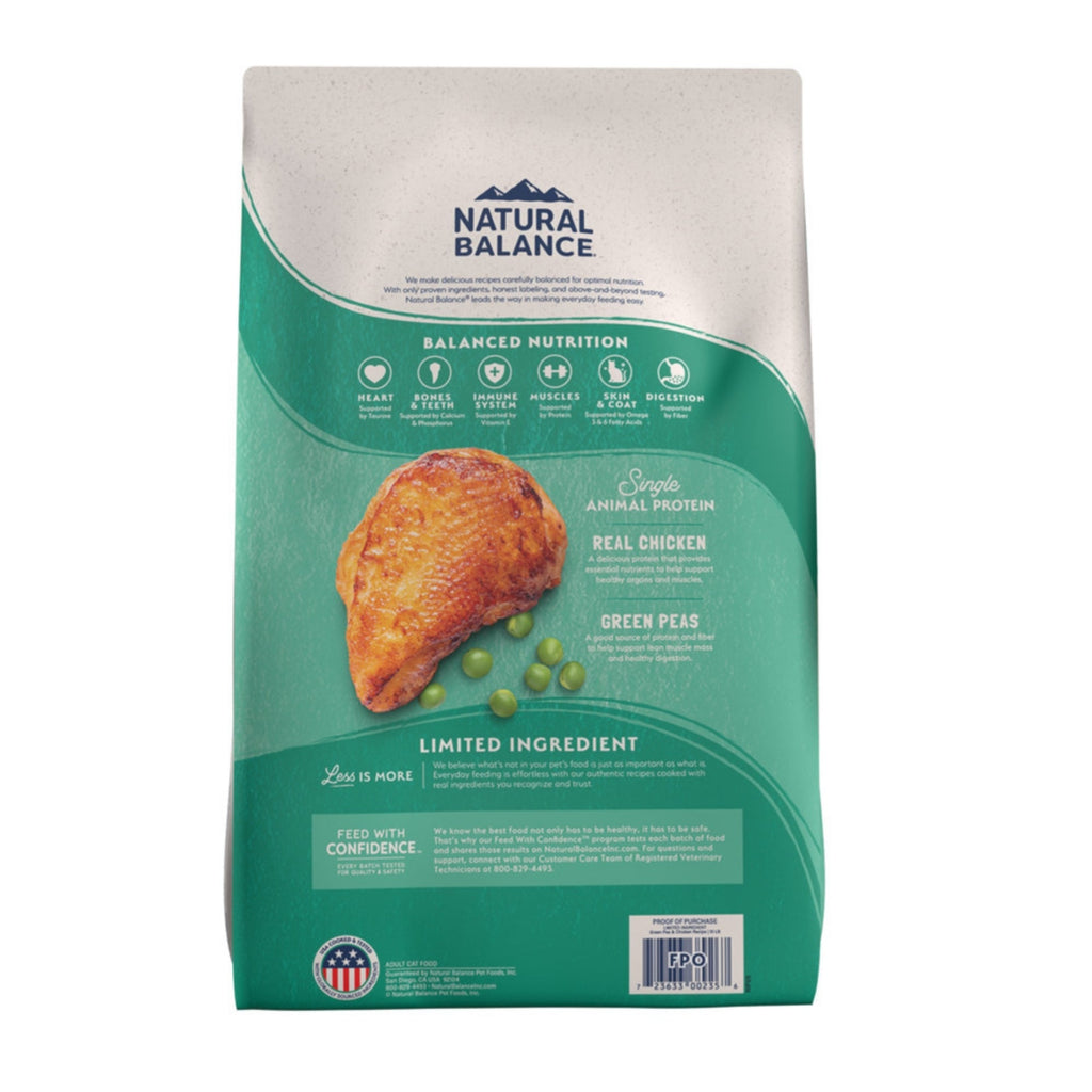 Natural Balance Pet Foods L.I.D. Dry Cat Food Green Pea & Chicken 1ea/4 lb