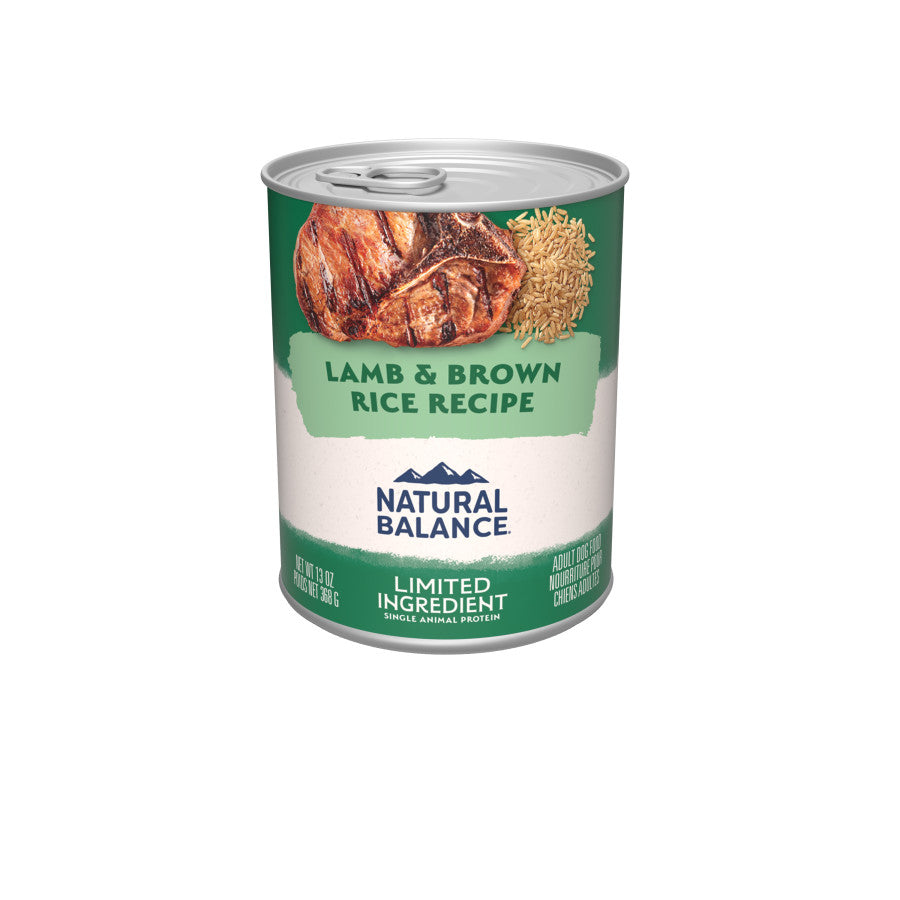 Natural Balance Pet Foods L.I.D. Wet Dog Food Lamb & Brown Rice 13oz. (Case of 12)