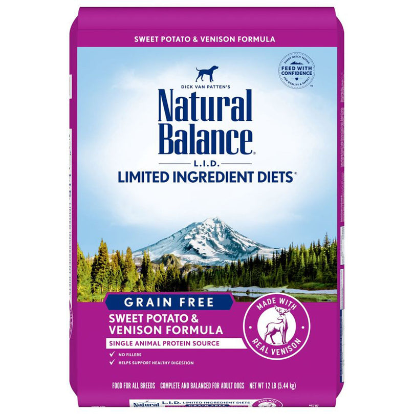 Natural Balance Pet Foods LID Adult Dry Dog Food Sweet Potato & Venison 1ea/12 lb for your Pet Dog with Pet Store X!