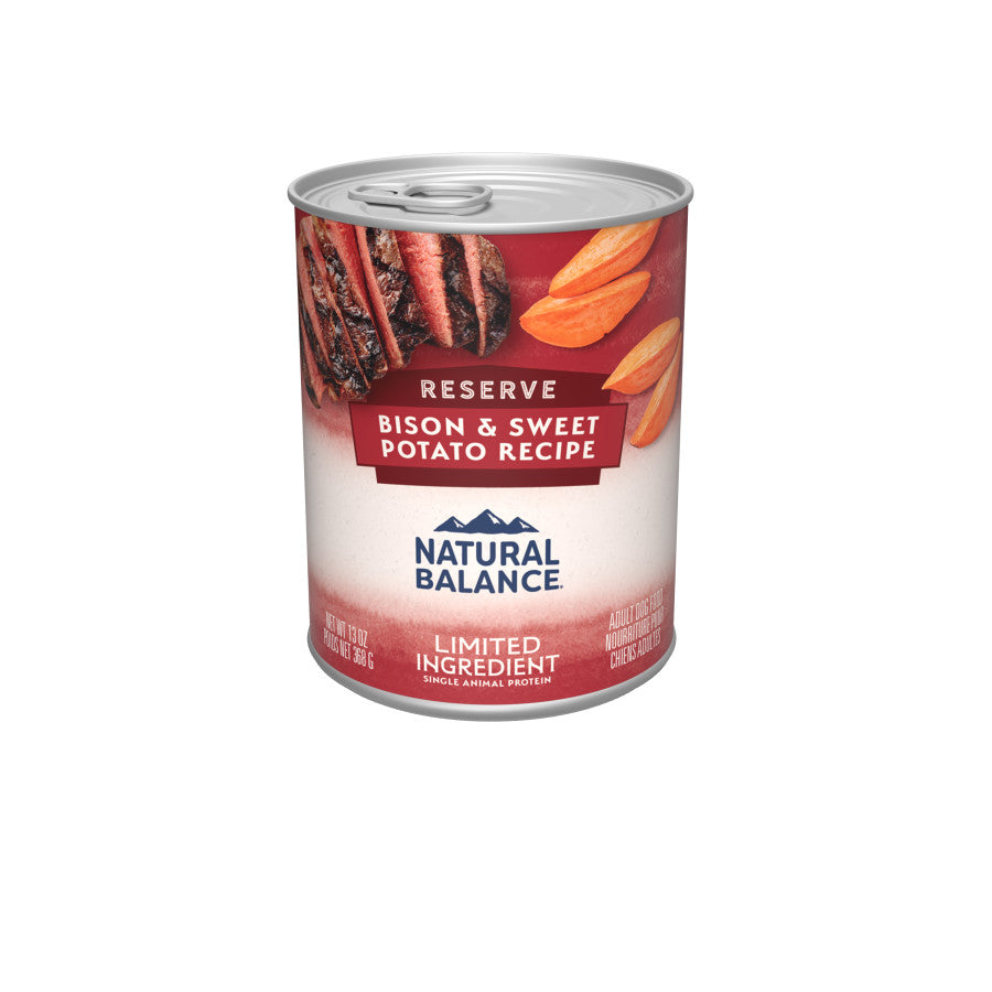 Natural Balance Pet Foods LID Reserve Canned Dog Food Buffalo & Sweet Potatoes 13oz (Case of 12) for your Pet Dog with Pet Store X!