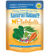 Natural Balance Pet Foods Original Ultra Platefulls Morsels in Gravy Wet Cat Food Pouch Turkey, Chicken, & Duck 3oz