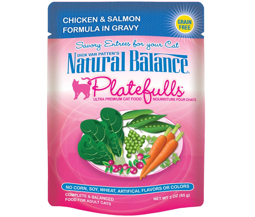 Natural Balance Pet Foods Ultra Platefulls Morsels in Gravy Wet Cat Food Chicken & Salmon in Gravy 24ea/3 oz