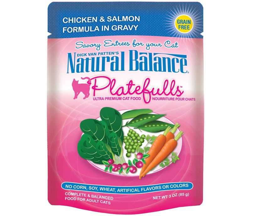 Natural Balance Pet Foods Ultra Platefulls Morsels in Gravy Wet Cat Food Chicken & Salmon in Gravy 24ea/3 oz for your Pet Cat with Pet Store X!