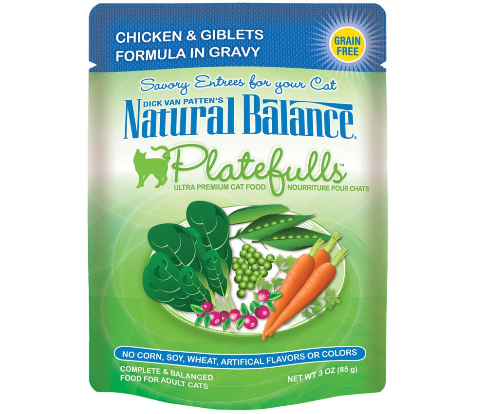 Natural Balance Pet Foods Ultra Platefulls Morsels in Gravy Wet Cat Food Chicken & Giblets in Gravy 24ea/3 oz