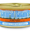 Natural Balance Pet Foods Ultra Premium Wet Cat Food Chicken & Liver Pate 24ea/5.5 oz