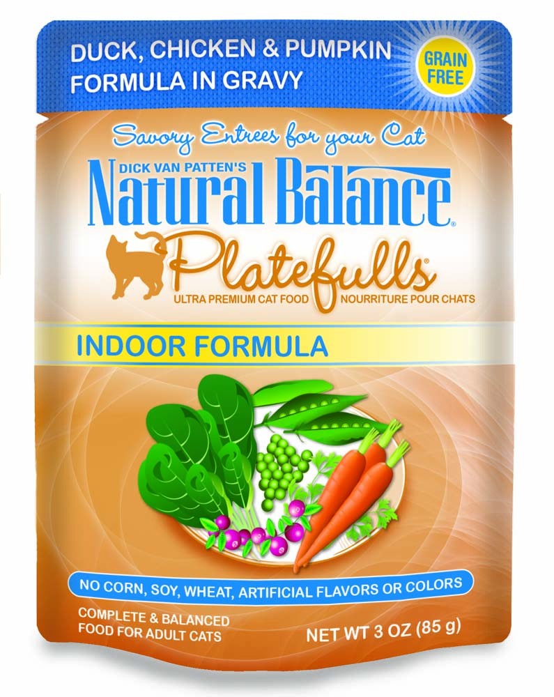 Natural Balance Pet Foods Ultra Platefulls Morsels in Gravy Indoor Wet Cat Food Duck, Chicken & Pumpkin in Gravy 24ea/3 oz