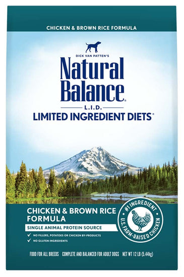 Natural Balance Pet Foods LID Adult Dry Dog Food Chicken & Brown Rice 1ea/12 lb for your Pet Dog with Pet Store X!