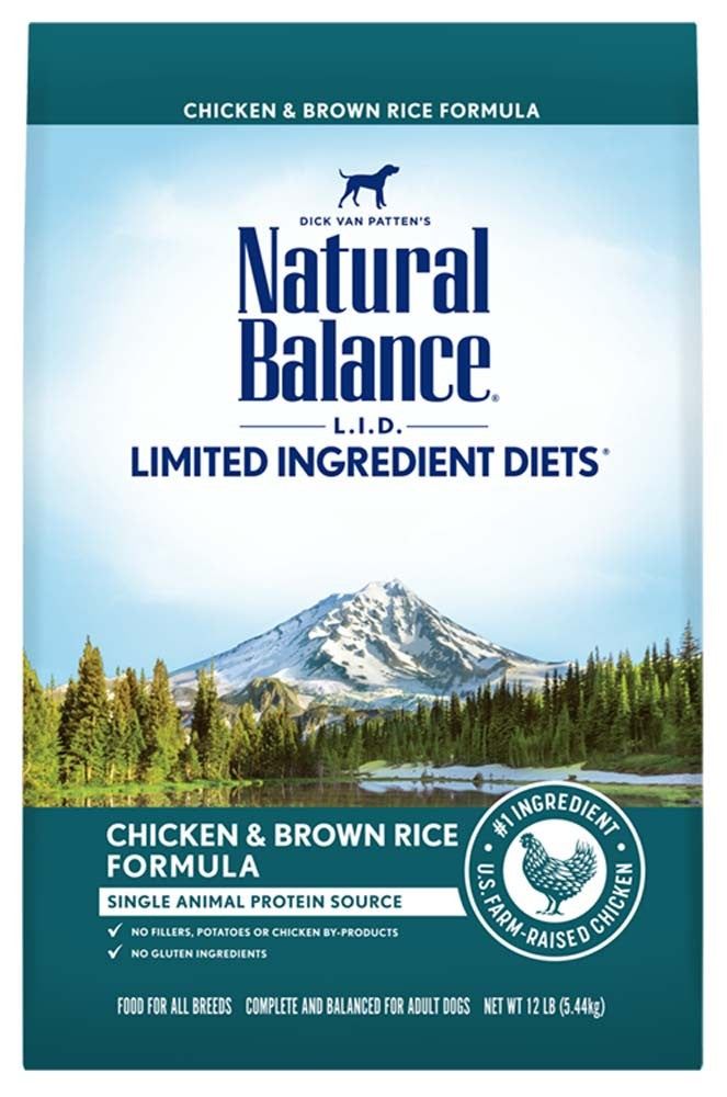 Natural Balance Pet Foods LID Adult Dry Dog Food Chicken & Brown Rice 1ea/12 lb for your Pet Dog with Pet Store X!