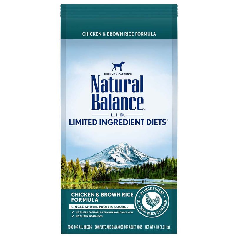 Natural Balance Pet Foods LID Adult Dry Dog Food Chicken & Brown Rice 1ea/4 lb for your Pet Dog with Pet Store X!