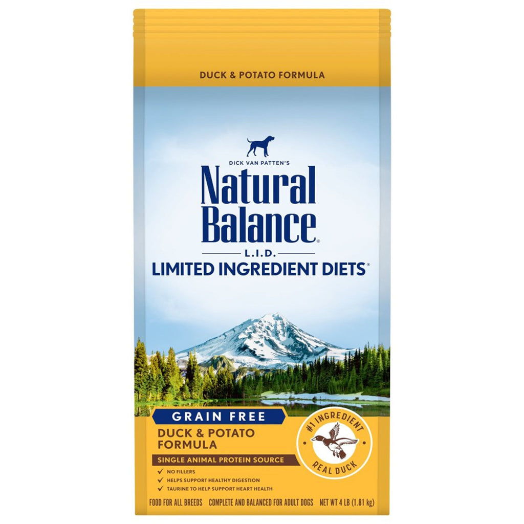 Natural Balance Pet Foods LID Adult Dry Dog Food Duck & Potato 1ea/4 lb for your Pet Dog with Pet Store X!