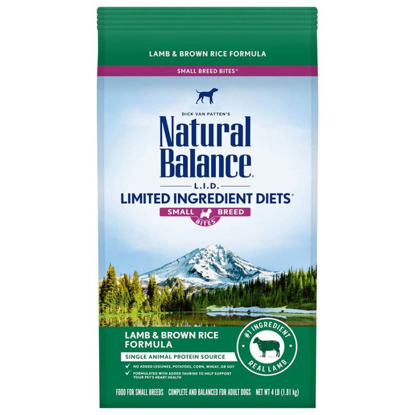 Natural Balance Pet Foods LID Small Breed Bites Dry Dog Food Lamb & Brown Rice 1ea/4 lb for your Pet Dog with Pet Store X!