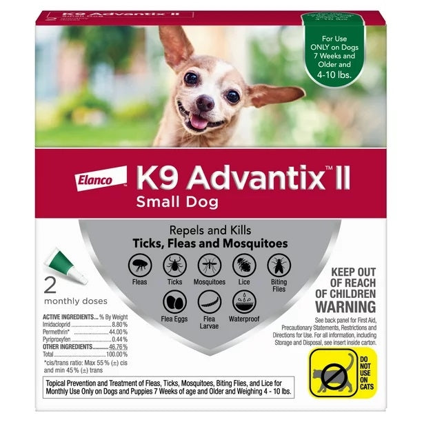 K9 Advantix Ii Dog Small Green 2-Pack (Case of 2) for your Pet Dog with Pet Store X.