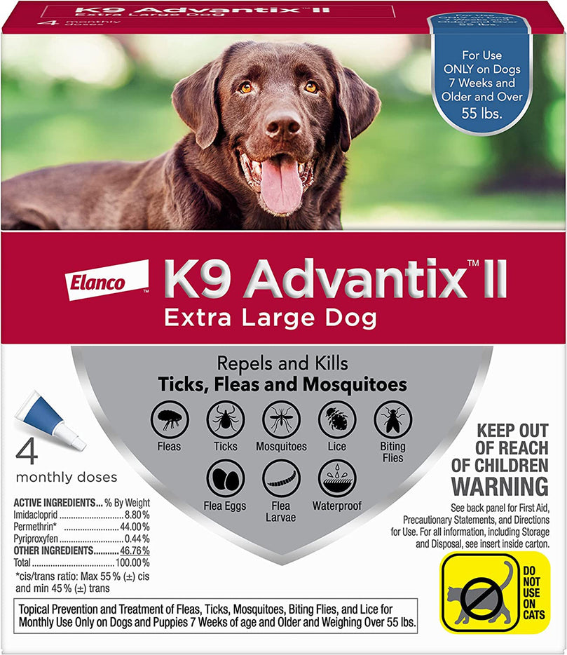 K9 Advantix Ii Dog Extra Large Blue 4-Pack (Case of 4) for your Pet Dog with Pet Store X.