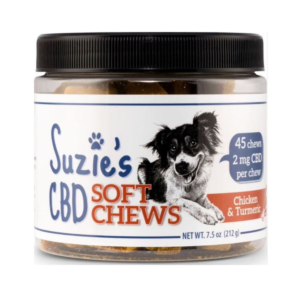 Suzie's CBD Soft Chews For Dogs Chicken/Turmeric 7.5oz.-2mg