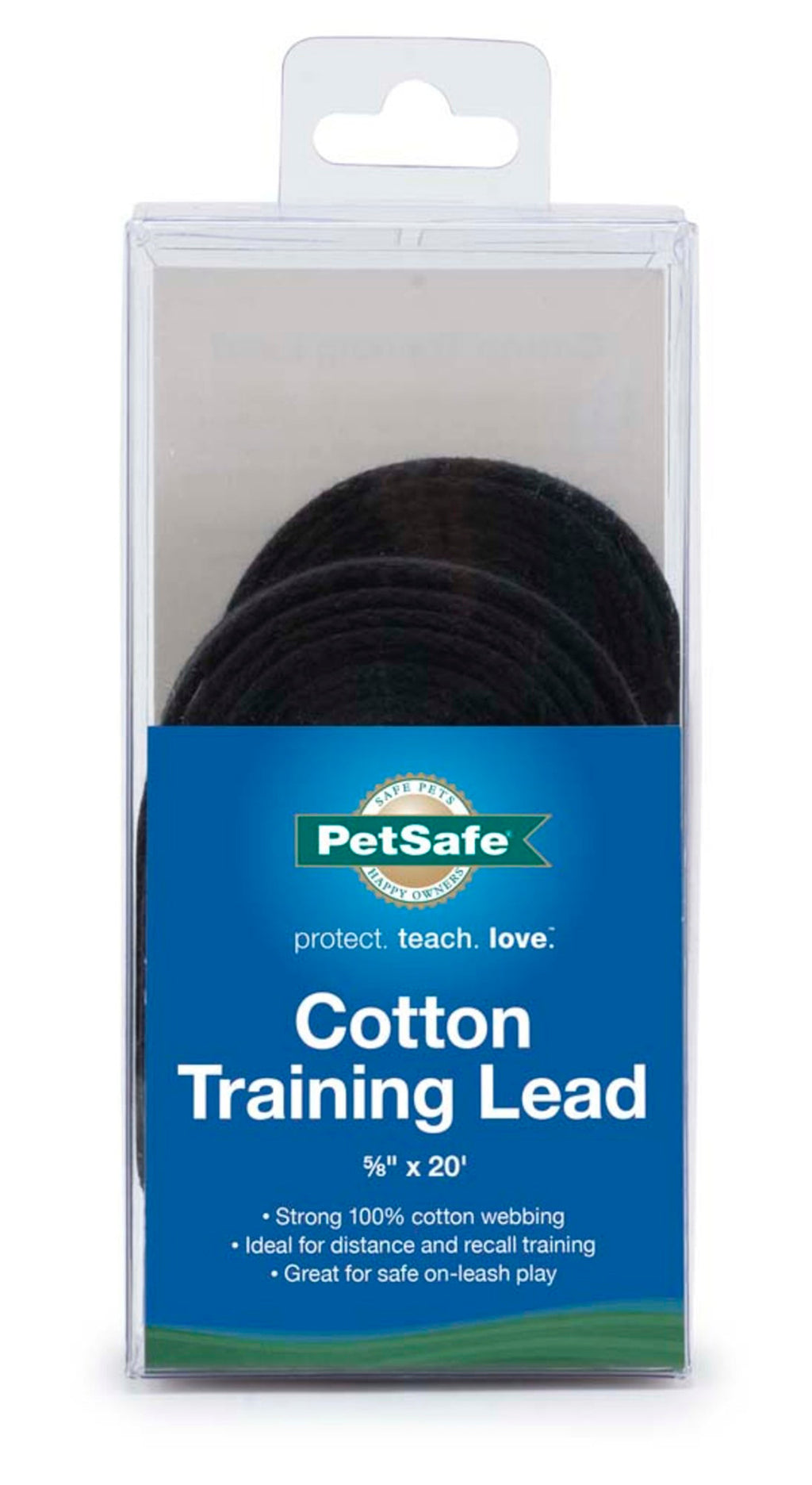 PetSafe Cotton Training Leash Black 1ea/5/8 In X 20 ft for your Pet Dog with Pet Store X.