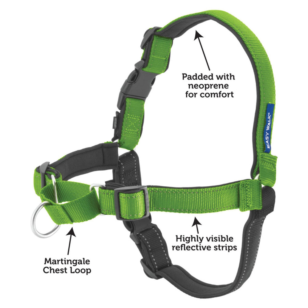 PetSafe Deluxe Easy Walk Steel Dog Harness Black/Apple 1ea/MD