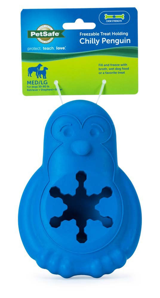 Busy Buddy Penguin Dog Toy Blue 1ea/MD/LG