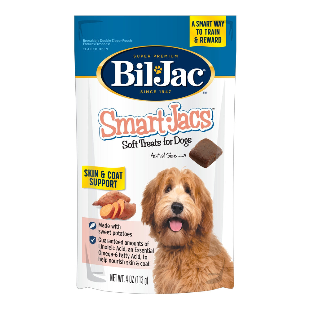 Bil-Jac Smart Jacs Skin & Coat Support Dog Treats Sweet Potato 4oz (Case of 10) for your Pet Dog with Pet Store X!