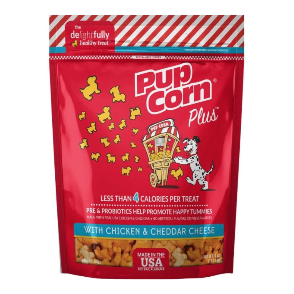 Pupcorn Plus Dog Treats Chicken/Cheddar Cheese 4oz.