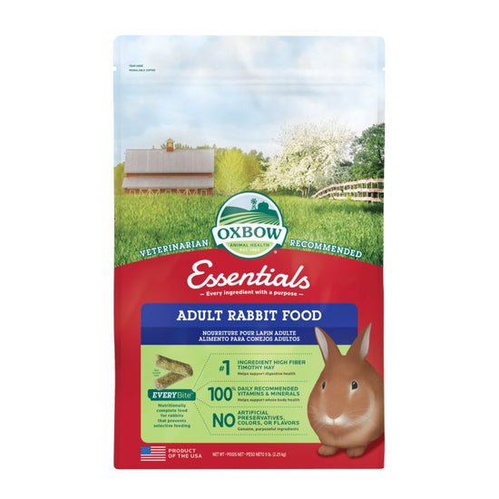 Oxbow Animal Health Essentials Adult Rabbit Food 1ea/5 lb for your Pet Small Animal with Pet Store X.