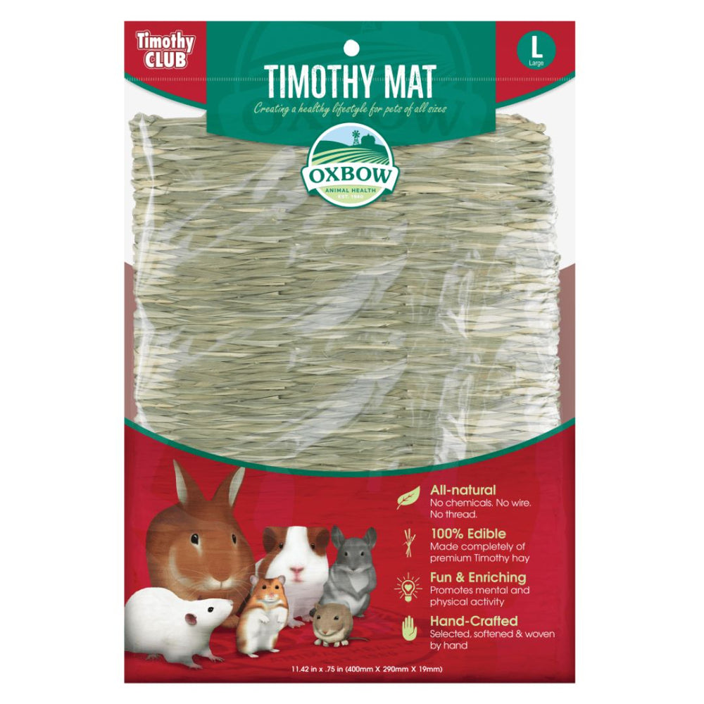 Oxbow Animal Health Timothy CLUB Timothy Hay Small Animal Mat 1ea/LG for your Pet Small Animal with Pet Store X.