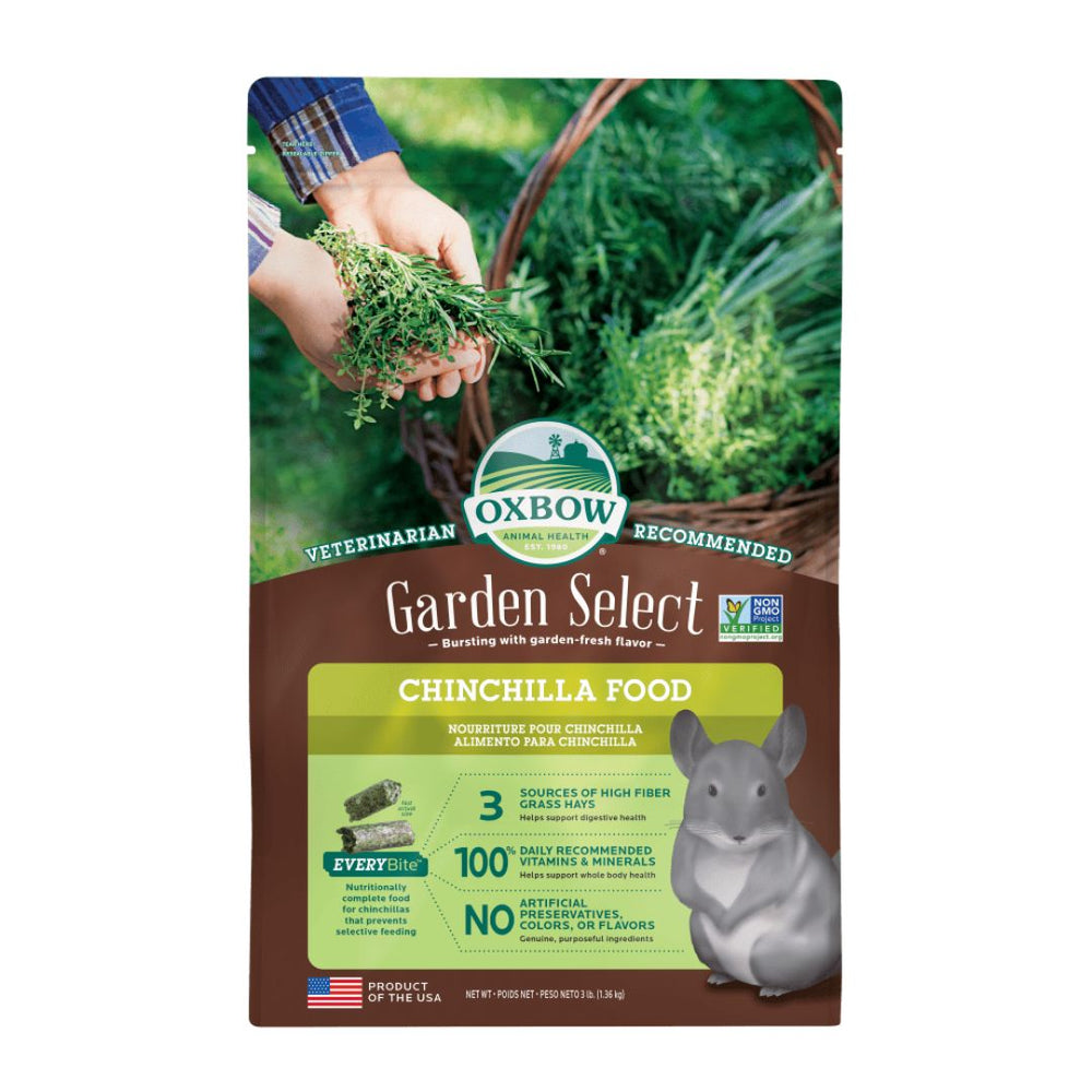 Oxbow Animal Health Garden Select Chinchilla Food 1ea/3 lb for your Pet Small Animal with Pet Store X.