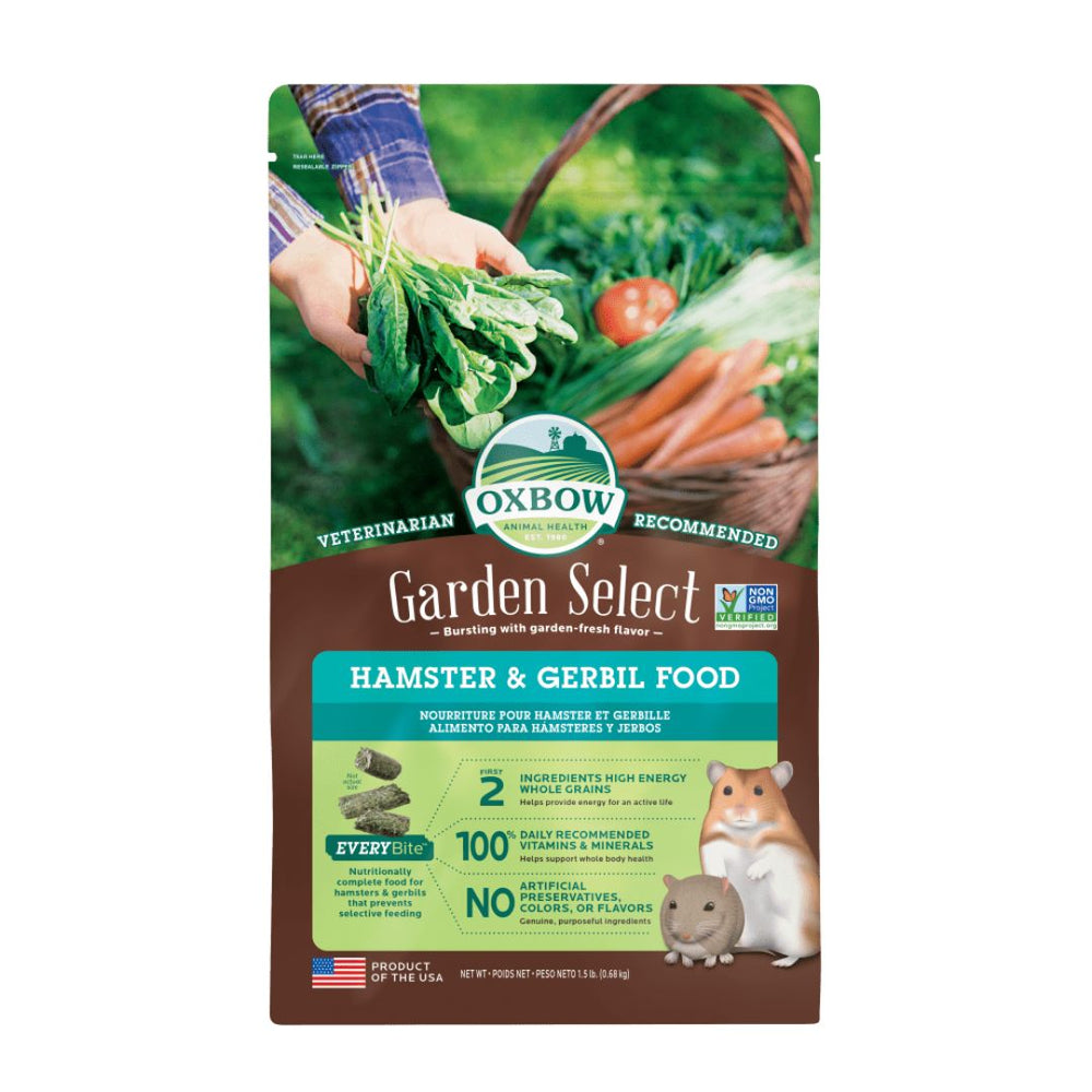 Oxbow Animal Health Garden Select Hamster & Gerbil Food 1ea/15 lb for your Pet Small Animal with Pet Store X.