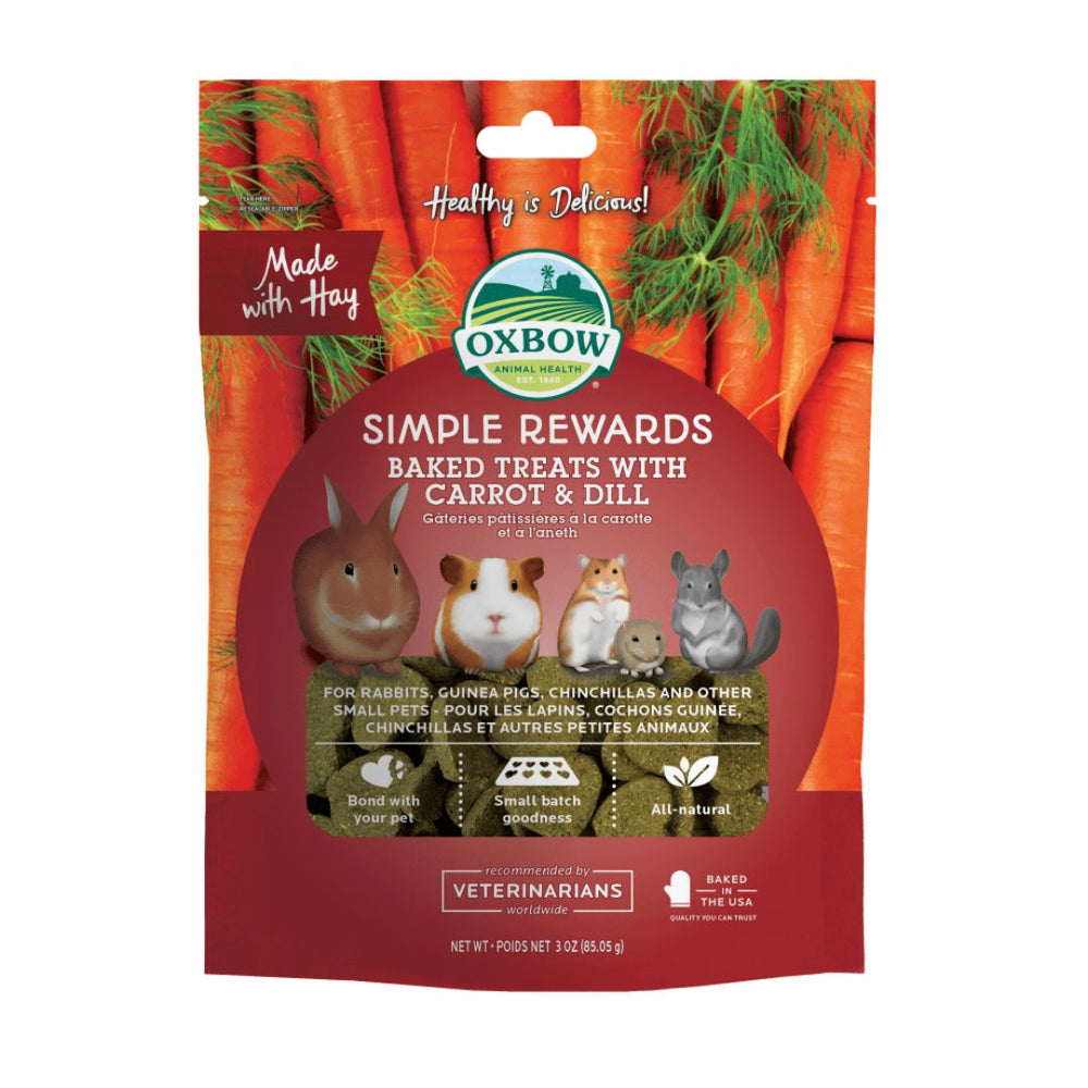 Oxbow Animal Health Simple Rewards Baked Small Animal Treats w/Carrot & Dill 1ea/3 oz for your Pet Small Animal with Pet Store X.