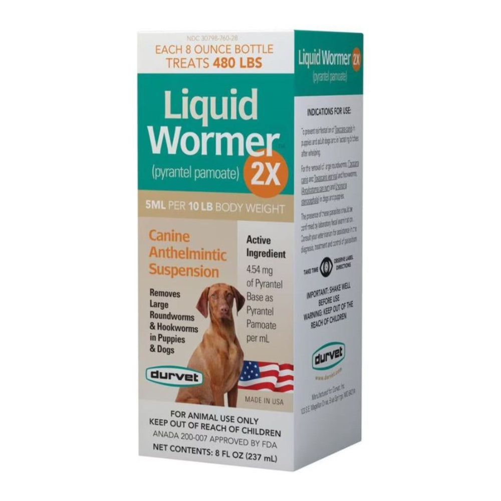 Durvet Liquid Wormer 2X For Dogs & Puppies 8oz.