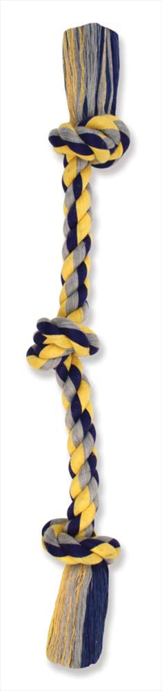 Mammoth Pet Products Cottonblend 3 Knot Rope Tug Toy Multi-Color 1ea/15 in, SM