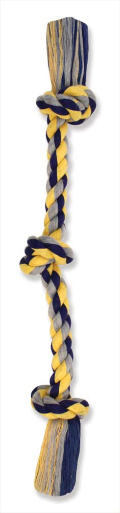 Mammoth Pet Products Cotton blend Color 3 Knot Rope Tug Toy Assorted 1ea/25 in, LG