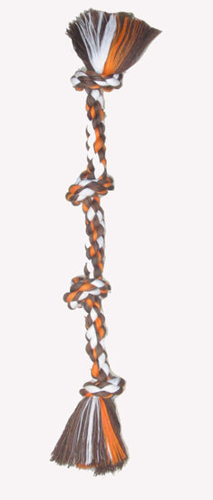 Mammoth Pet Products Cotton Blend Color 4 Knot Rope Tug Toy Assorted 1ea/27 in, LG for your Pet Dog with Pet Store X.