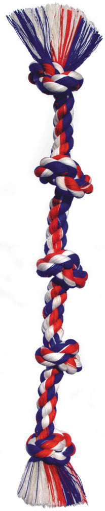 Mammoth Pet Products Cotton Blend Color 5 Knot Rope Tug Toy Assorted 1ea/36 in, XL