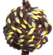 Mammoth Pet Products Monkey Fist Ball Dog toy w/Rope Ends Brown/Yellow 1ea/LG, 18 in