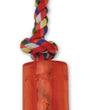 Mammoth Pet Products Cloth Rope Dog Toy 3 Knot Tug with TPR Squeaker Multi-Color 1ea/10 in, SM