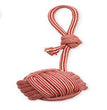 Mammoth Pet Products EXTRA Flossy Chew Monkey Fist Tug w/Loop Handle Dog Toy Red/White 1ea/MD, 14 in