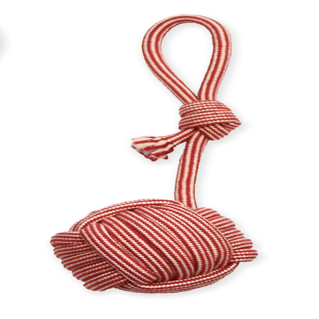 Mammoth Pet Products EXTRA Flossy Chew Monkey Fist Tug w/Loop Handle Dog Toy Red/White 1ea/MD, 14 in for your Pet Dog with Pet Store X.