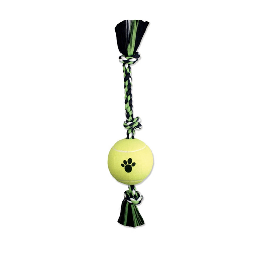 Mammoth Pet Products 3 Knot Tug Dog toy w/4in Tennis Ball Multi-Color 1ea/24 in, LG for your Pet Dog with Pet Store X.